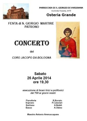 La locandina del concerto